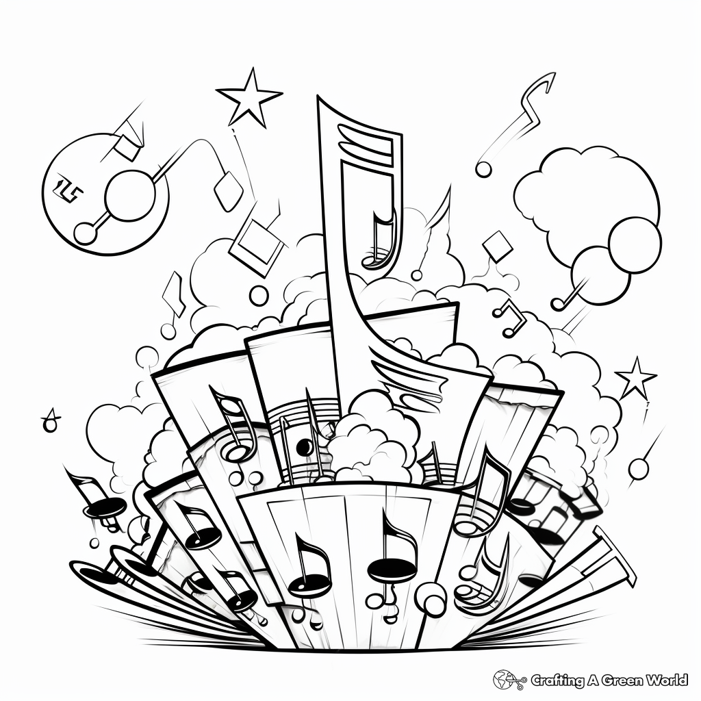 Music note coloring pages