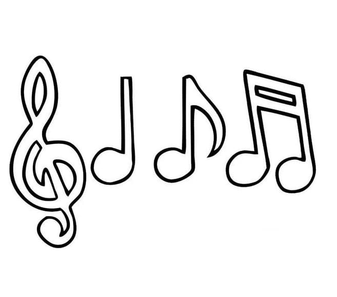 Print music notes coloring page