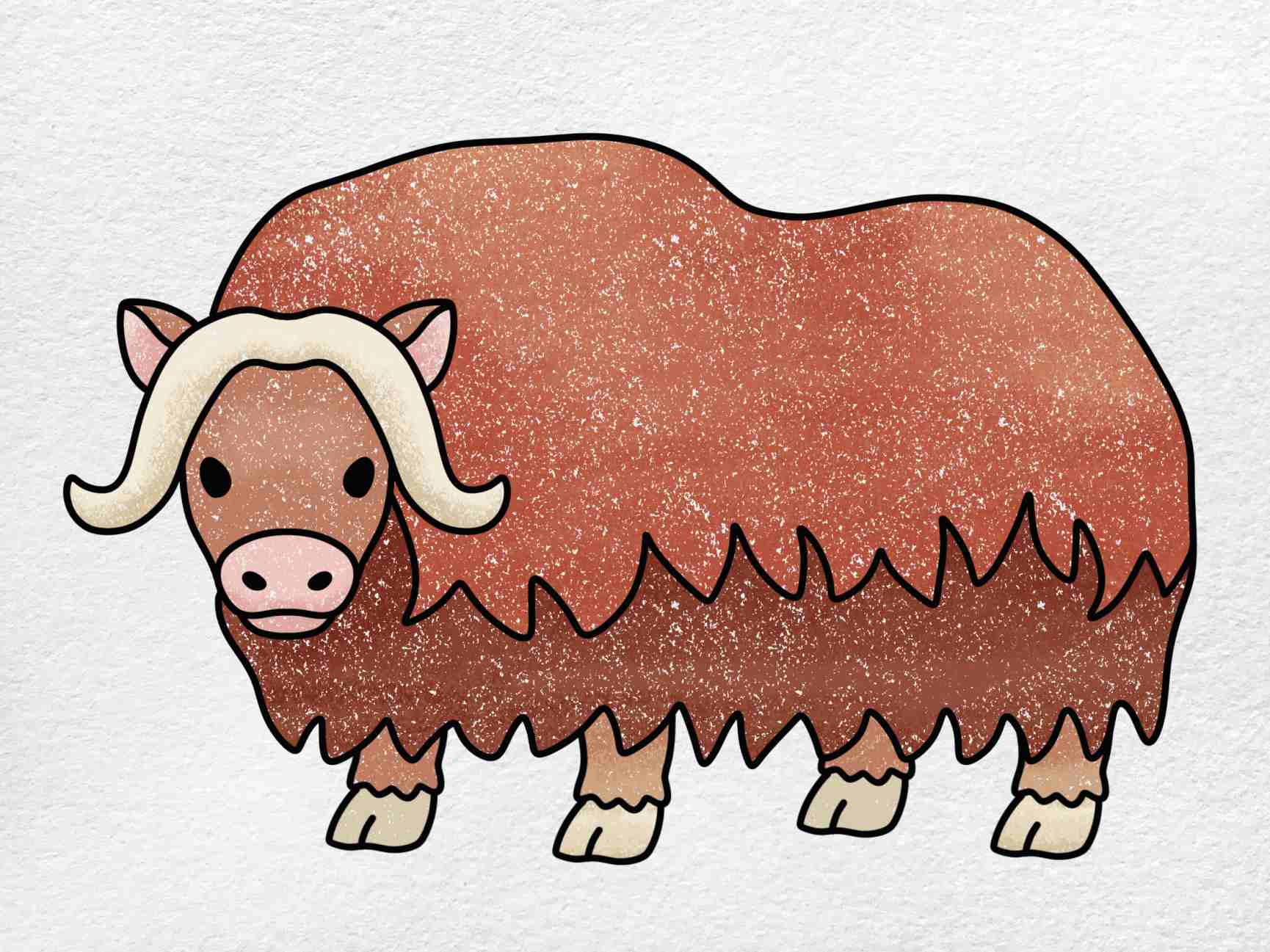How to draw musk ox