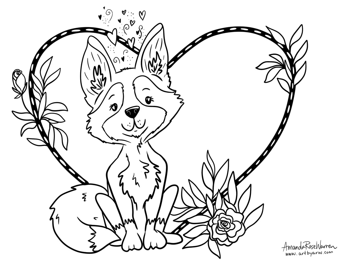 February coloring pageâ amanda rose warren llc