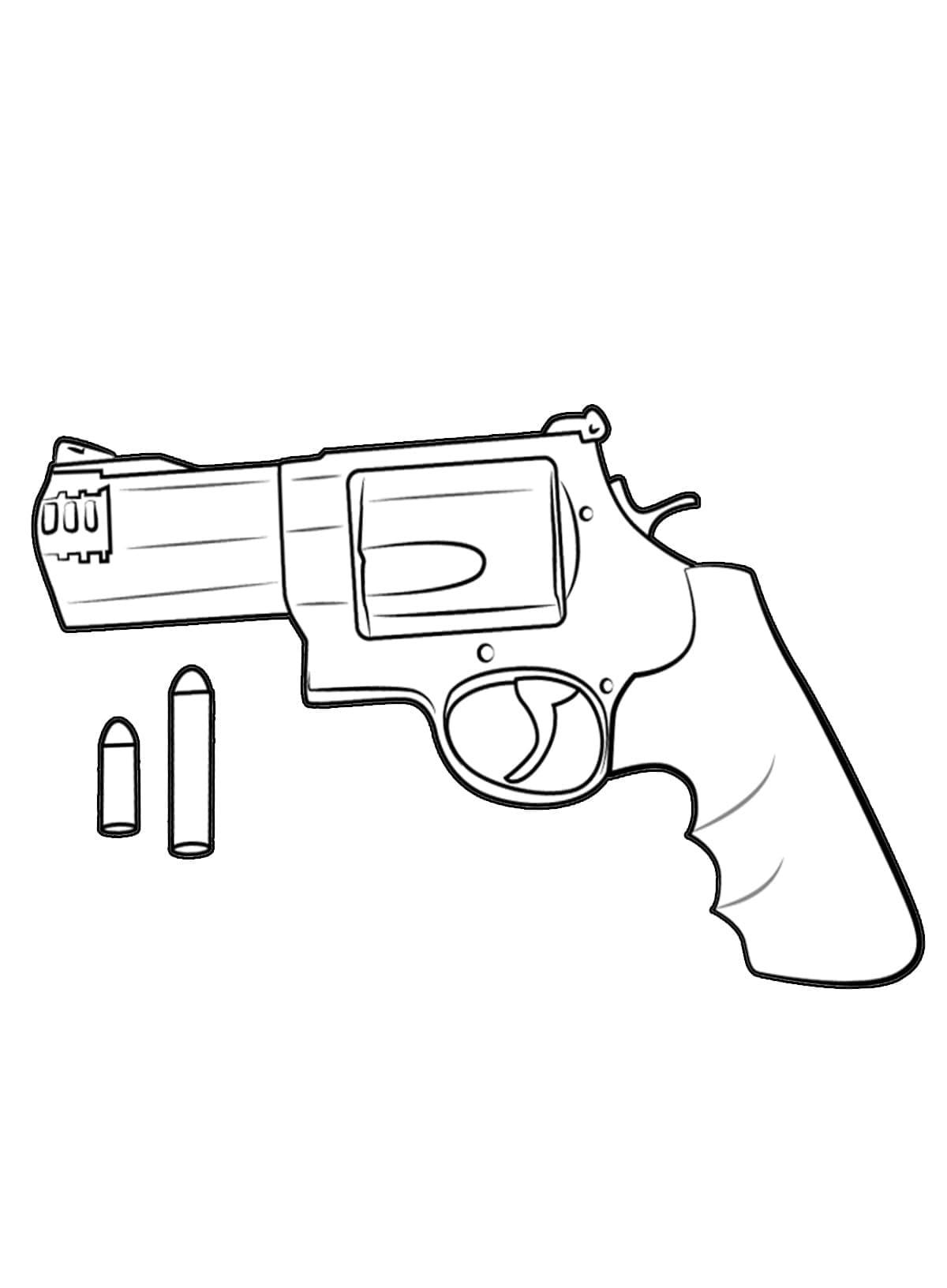 Revolver gun image coloring page