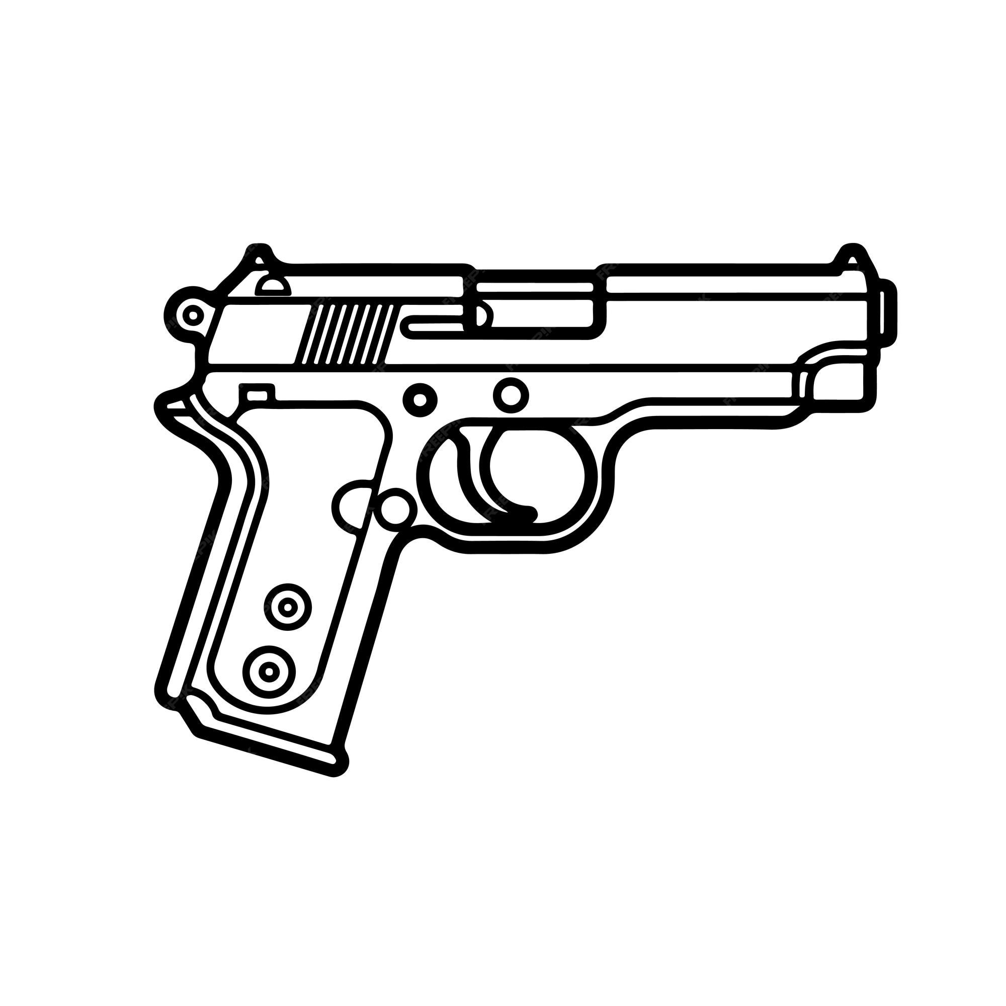 Premium vector sketch hand drawn single line art coloring page gun day