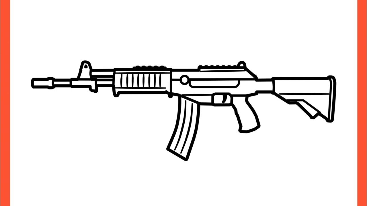 How to draw a galil ar from cs go step by step drawing galil gun easy