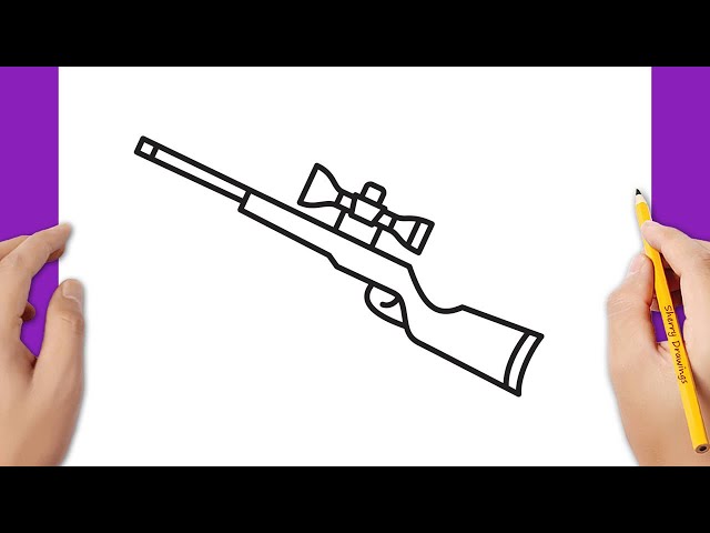 How to draw a sniper rifle easy