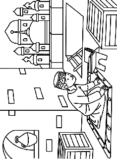 Ramadan at sundown free coloring pages