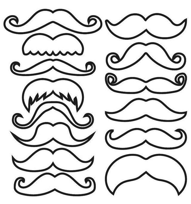 Types of mustaches template coloring pages mustache template coloring pages mustache crafts