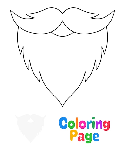 Premium vector coloring page with beard for kids