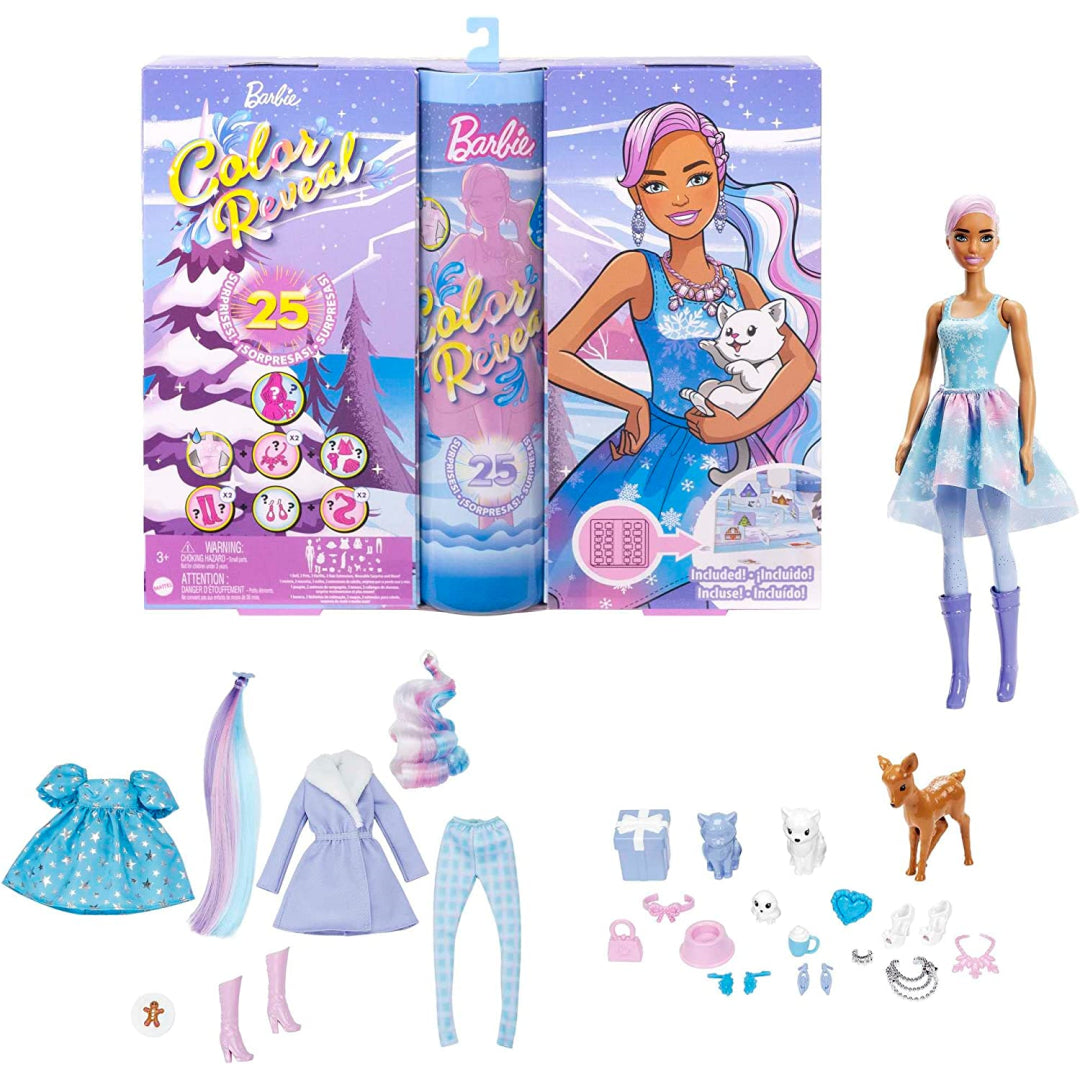 Barbie colour reveal advent calendar colour reveal doll surprises â