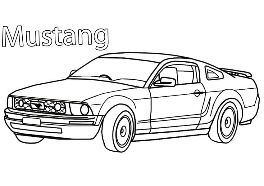 Ford mustang sheet coloring page