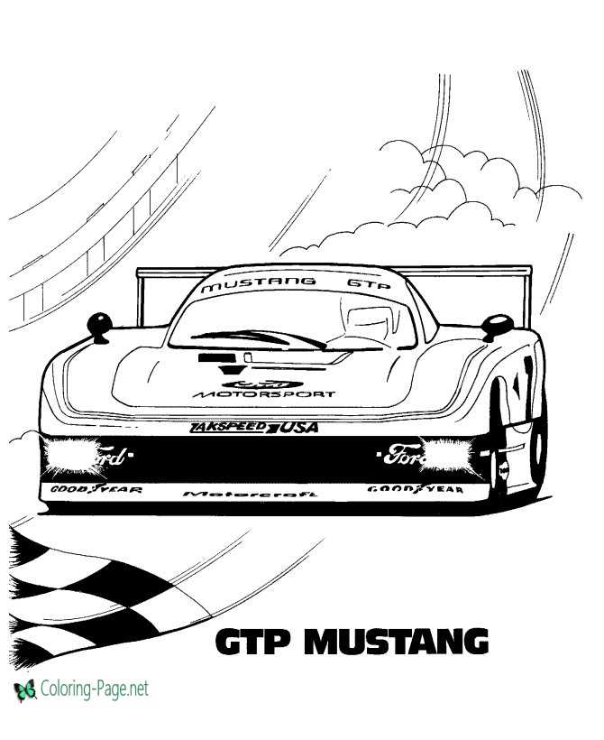 Cars coloring pages gtp mustang