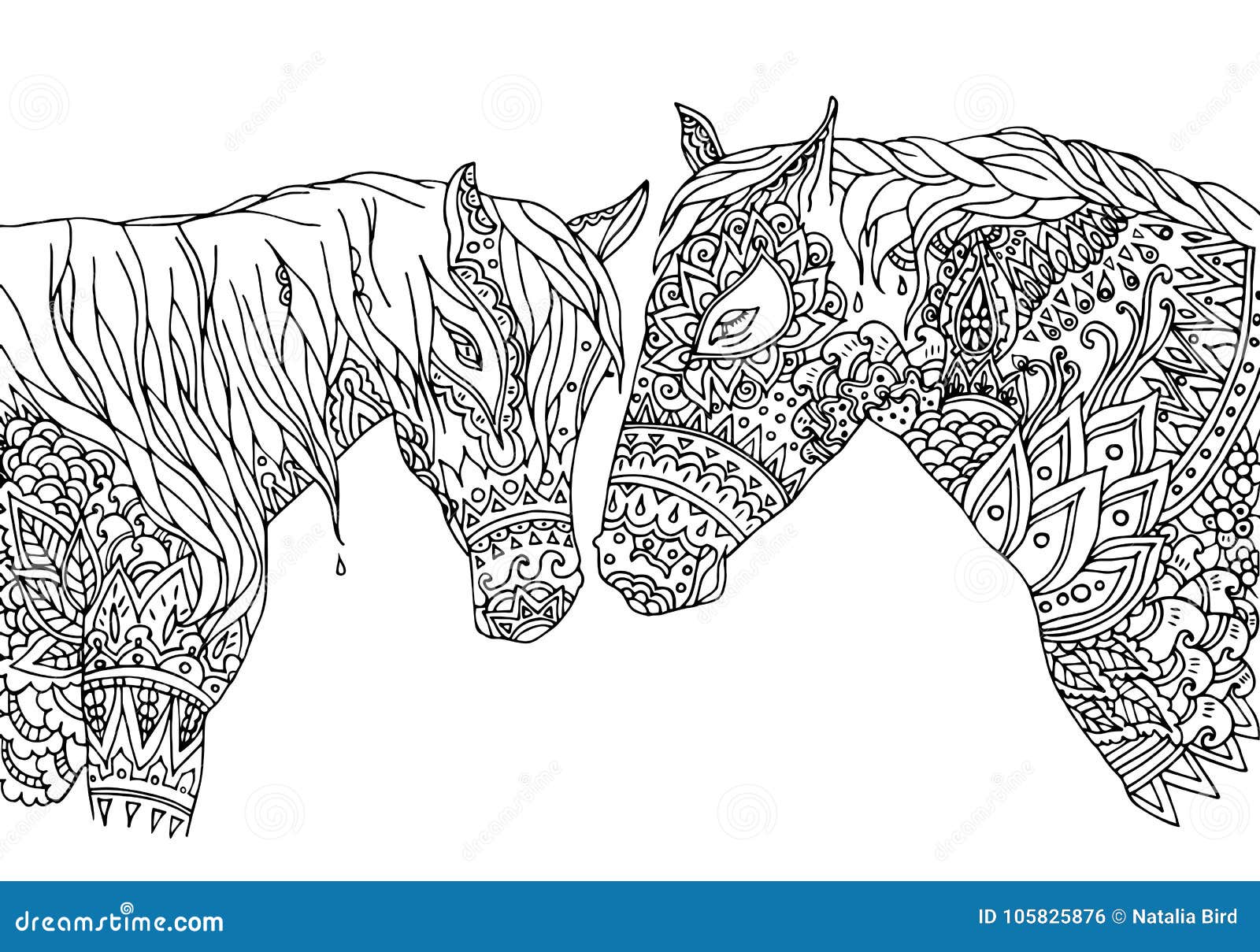 Coloring page in zentangle inspired style vector illustration hand