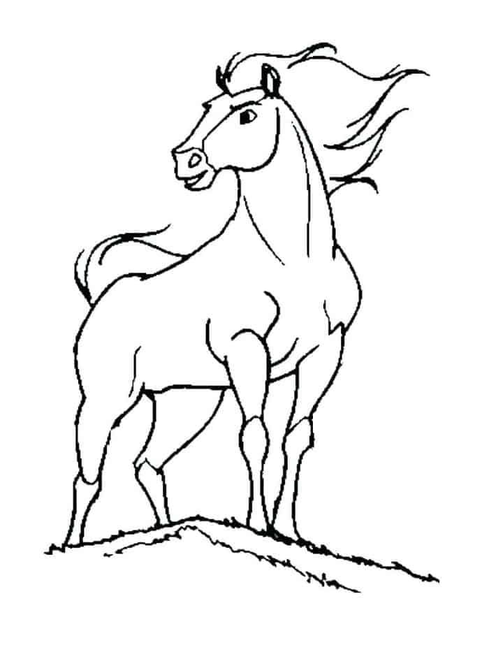 Beautiful mustang horse coloring page