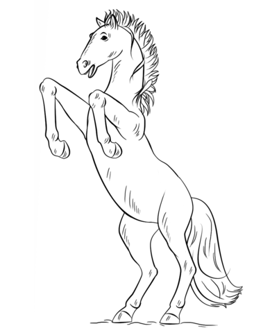 Bucking mustang coloring page free printable coloring pages