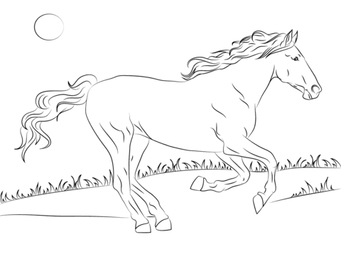 Beautiful mustang horse coloring page free printable coloring pages