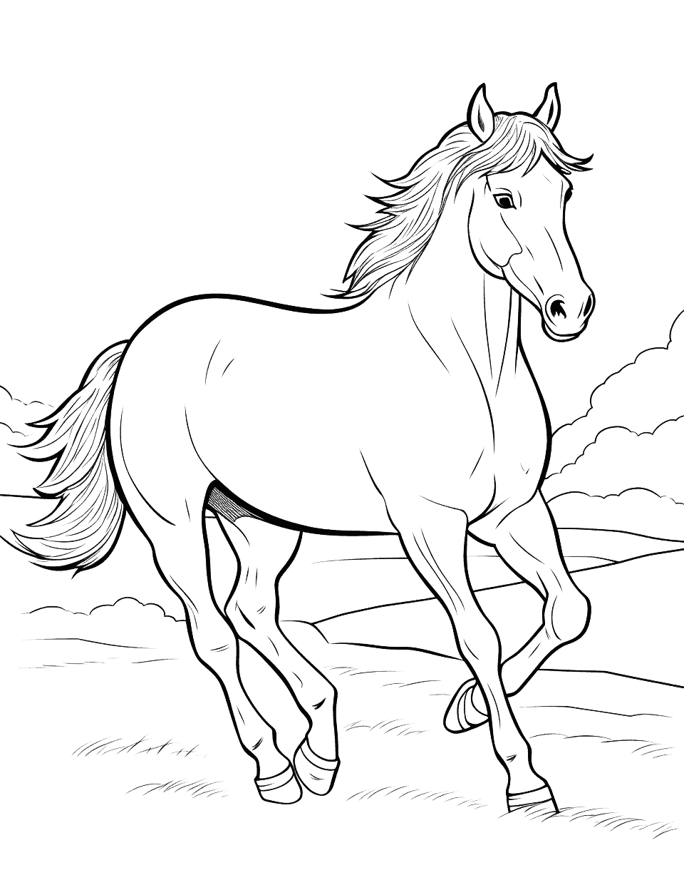 Horse coloring pages free printable sheets