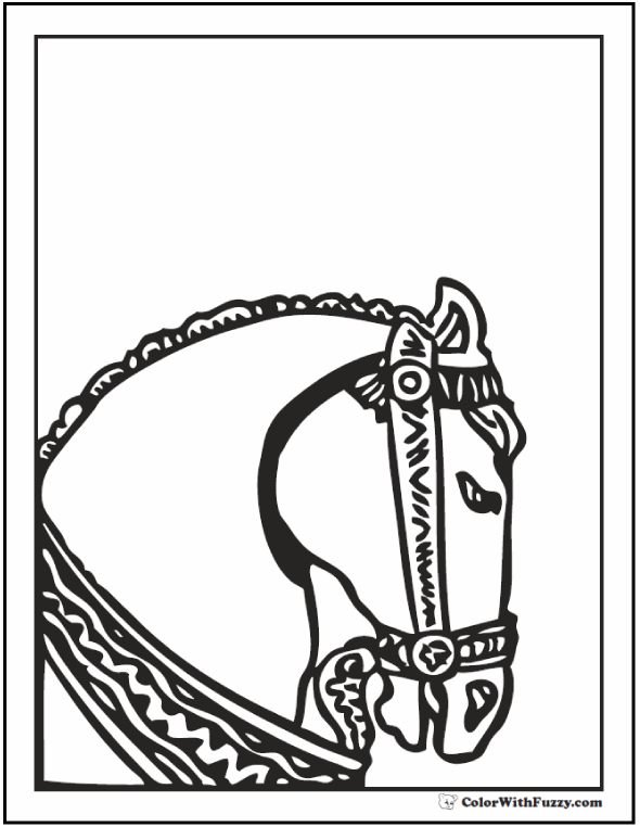 Horse head coloring pages