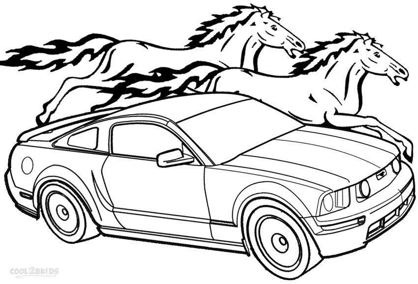 Mustang coloring pages printable for free download