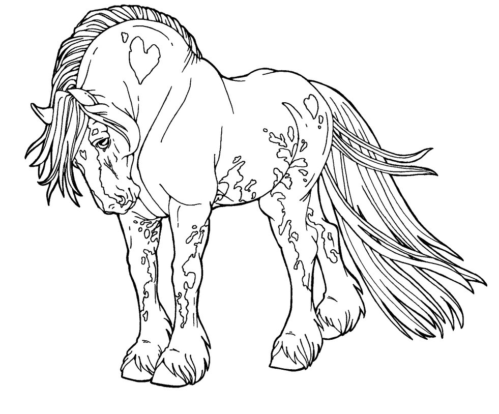 Beautiful mustang horse coloring page