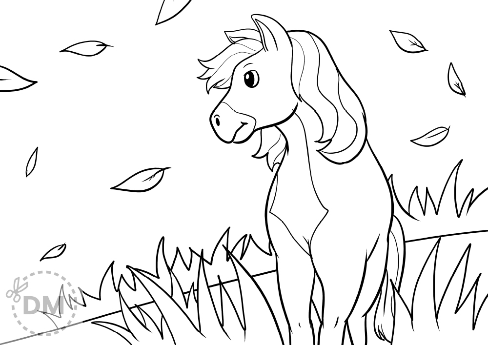 Wild horse coloring page