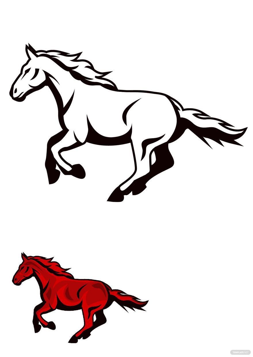 Free galloping horse coloring page