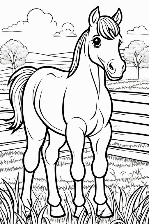 Coloring pages of a ford mustang in the long road