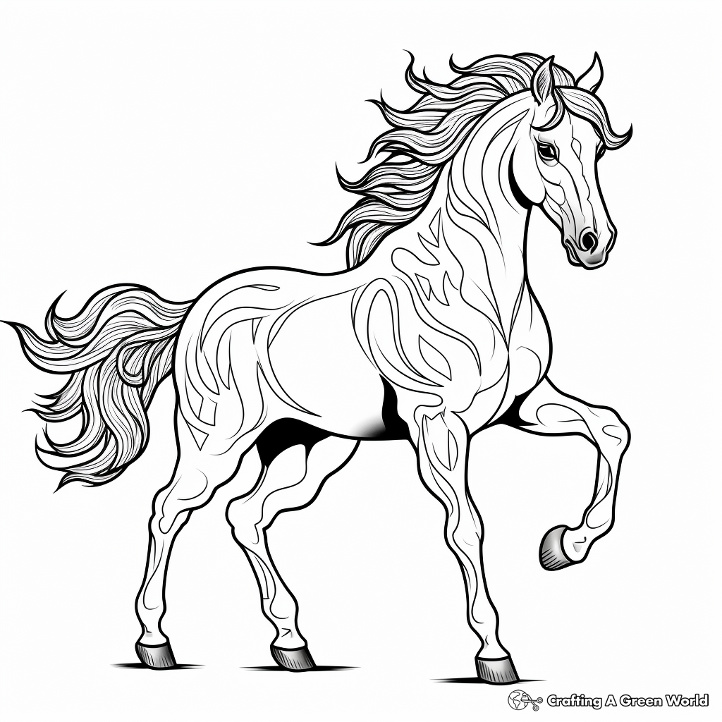 Mustang horse coloring pages