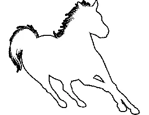 Race horse coloring page