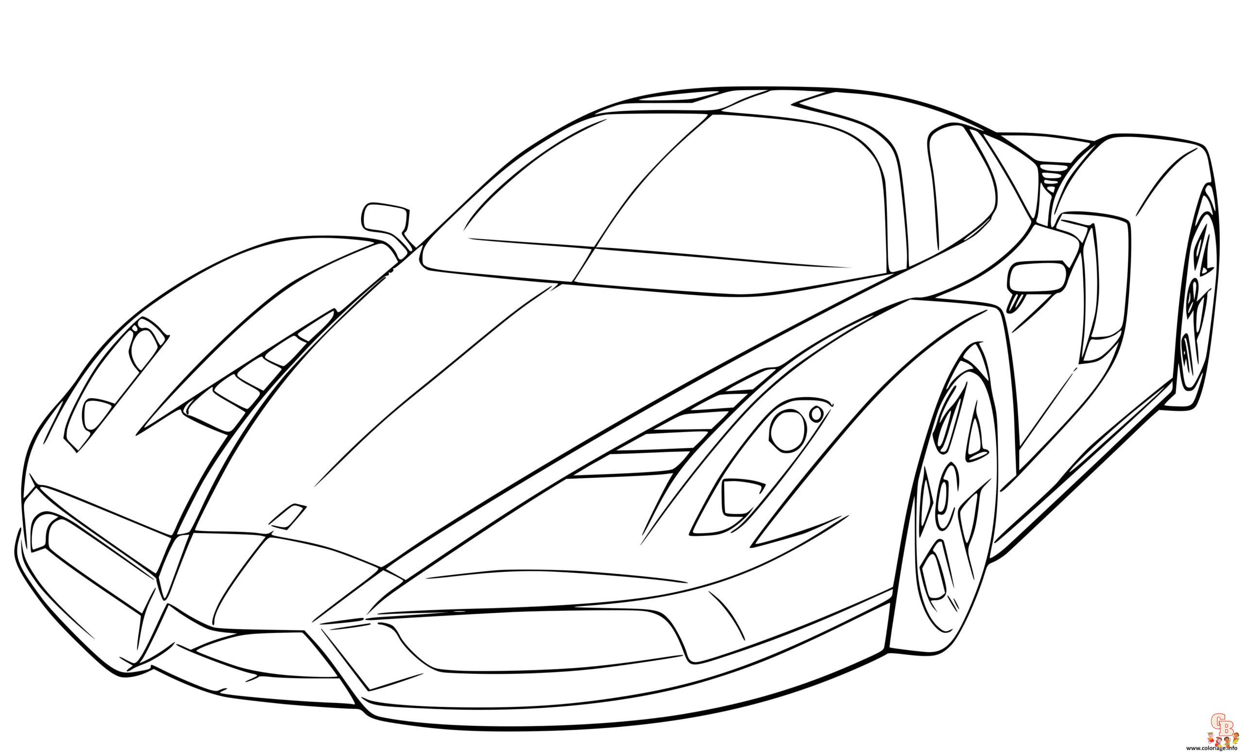 Racing car coloring pages