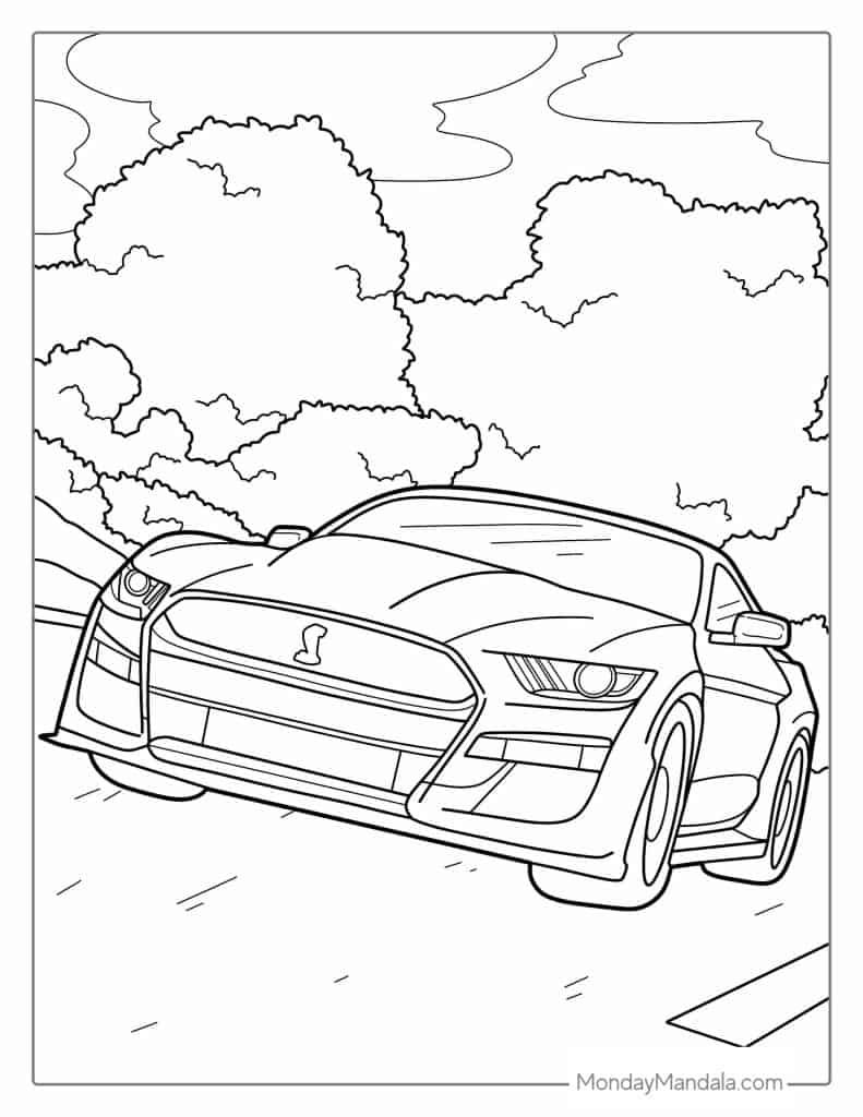 Car coloring pages free pdf printables