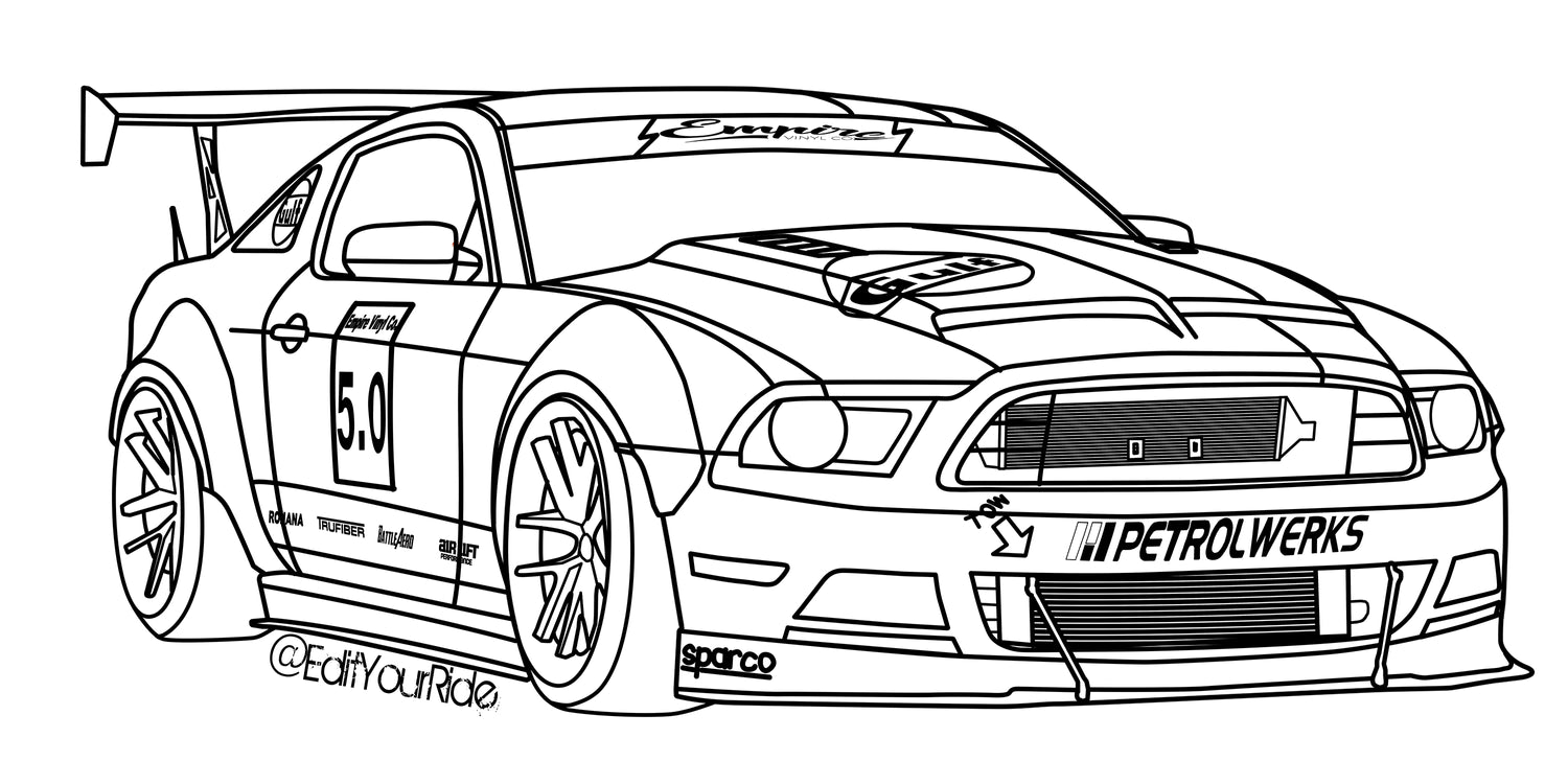 Automotive drawing outline only â