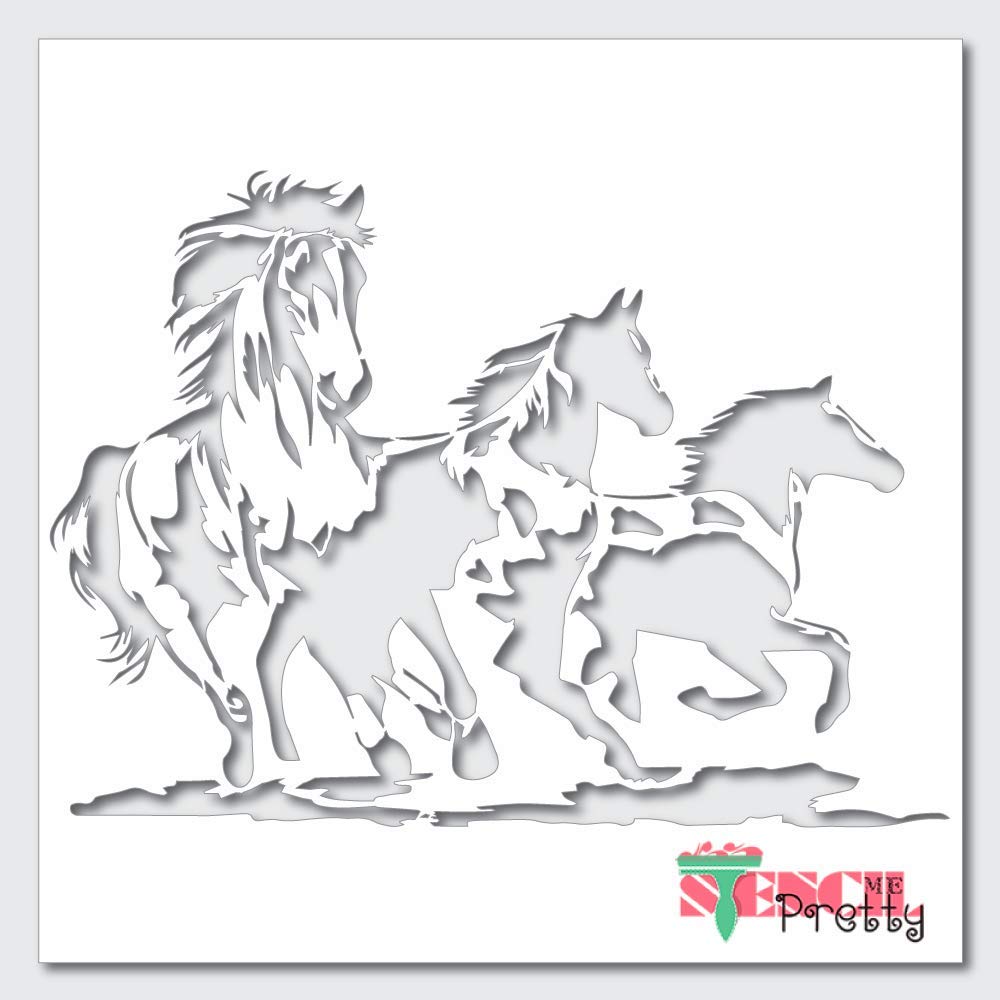 Galloping horses wild mustang horse stencil best vinyl large running horse stencils for painting on wood canvas wall