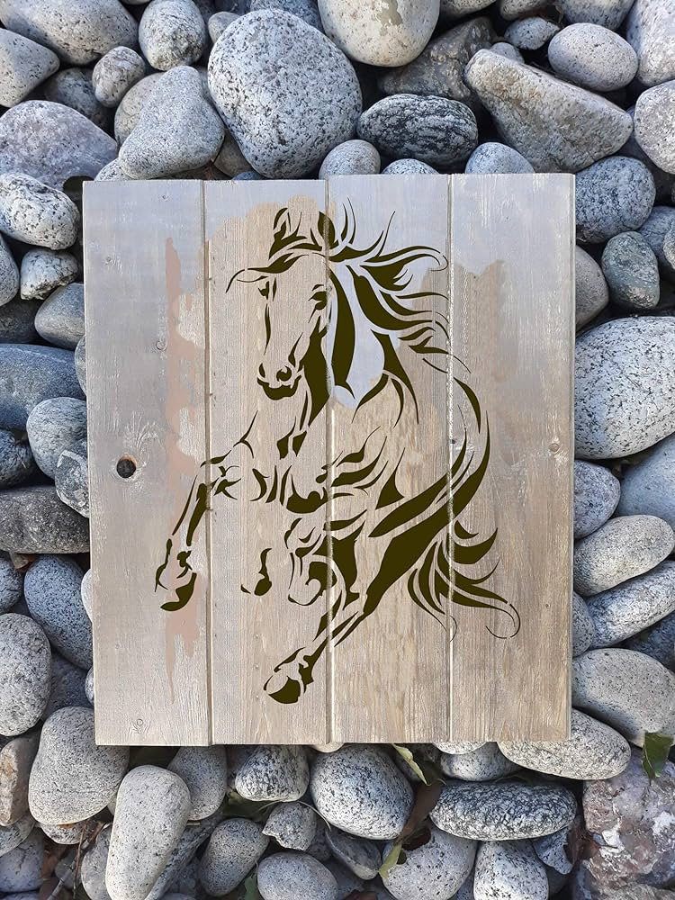 Running horse stencil wild mustang best vinyl template large horse stencils for painting on wood canvas wall floor