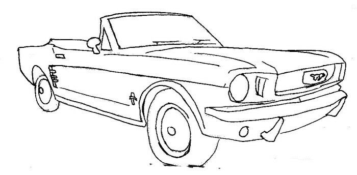 Ford mustang convertible embroidery cross stitch tattoo outline cars coloring pages mustang tattoo coloring pages