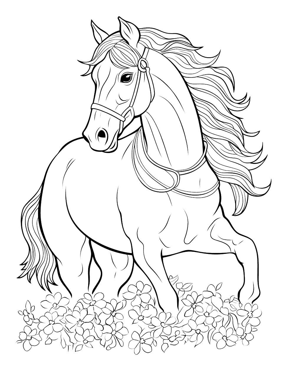 Horse coloring pages free printable sheets