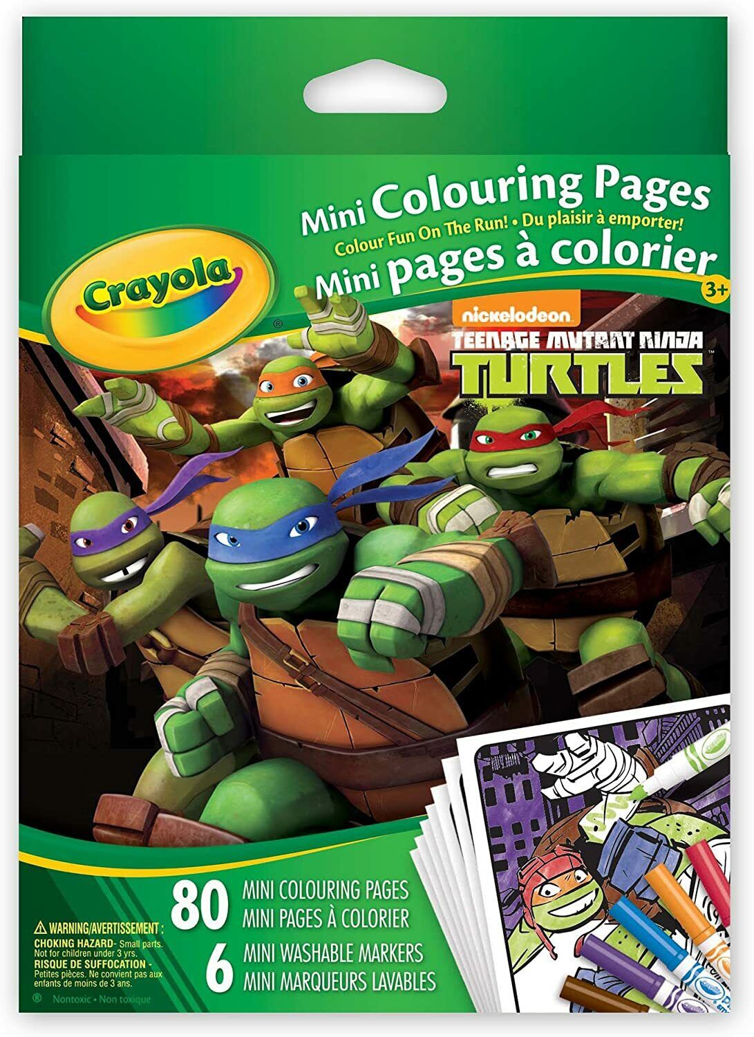 Crayola mini colouring pages teenage mutant ninja turtles gifting