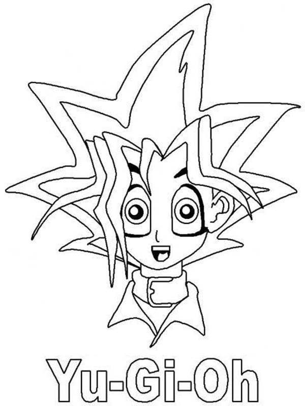 Yugi muto surprised in yu gi oh coloring page