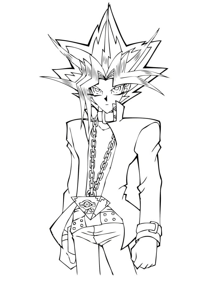 Free yugi muto coloring page