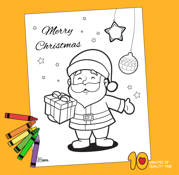 Waving santa claus coloring page â minutes of quality time