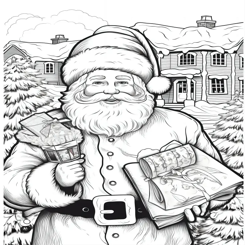 A paper thickened pages christmas theme coloring book