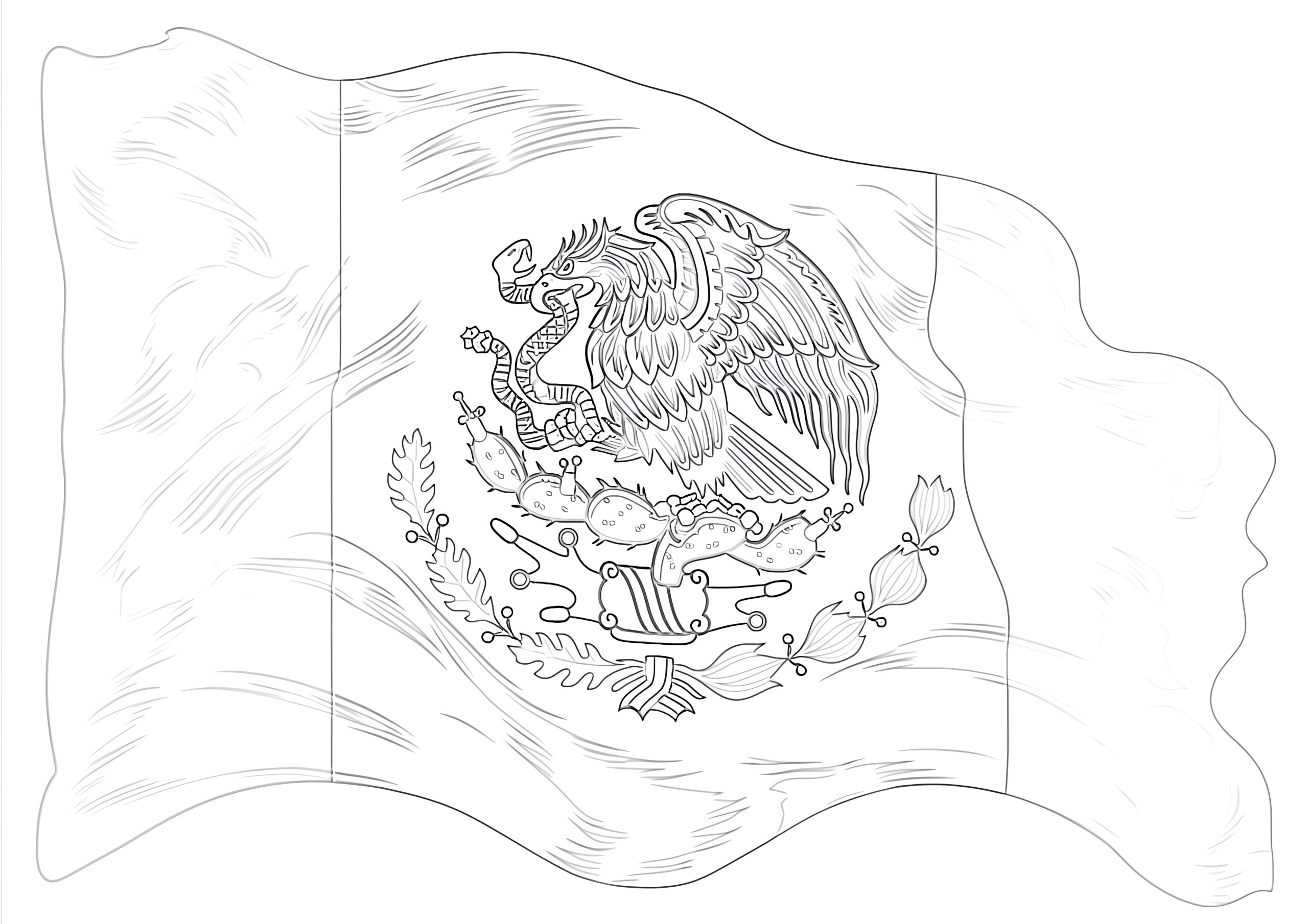 Mexican flag coloring page