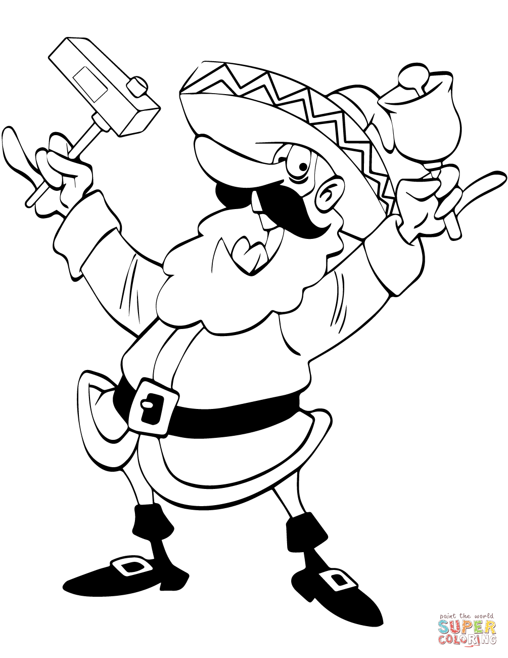 Mexican santa claus coloring page free printable coloring pages