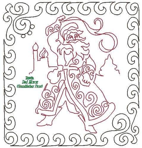 Santa russia redwork digital embroidery files or pdf printable paper file â designs