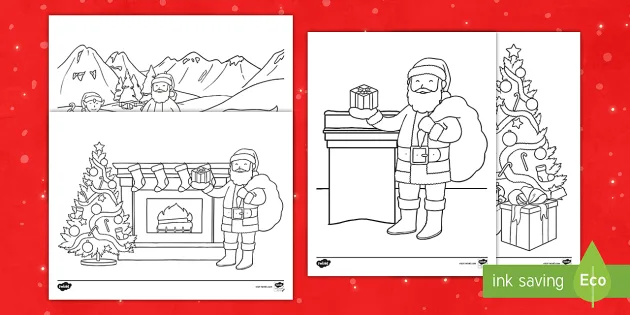 Santa claus christmas coloring sheets teacher made