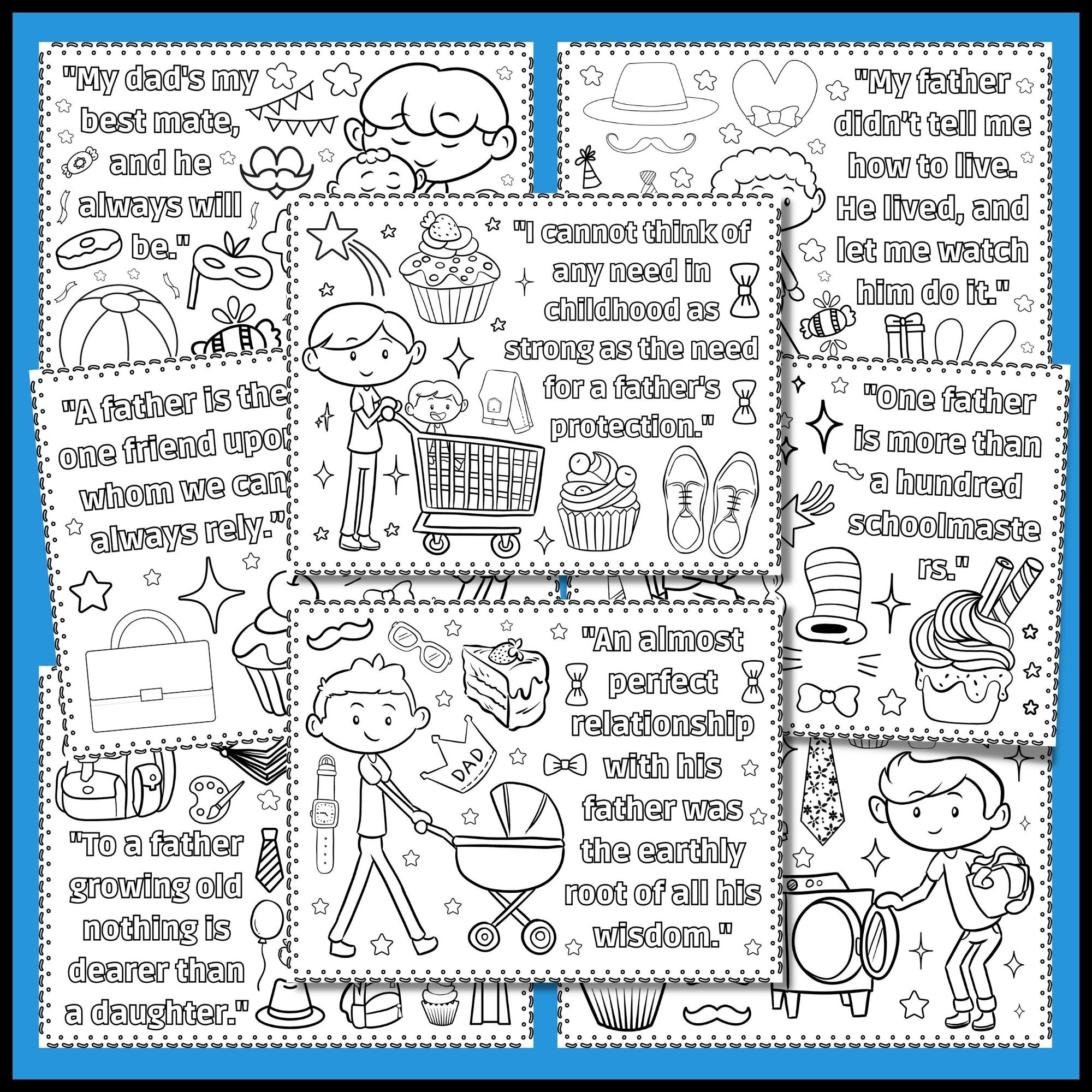 Fathers day coloring pages â inspiring quotes and vibrant designs for heartfelt celebrations made by teachers