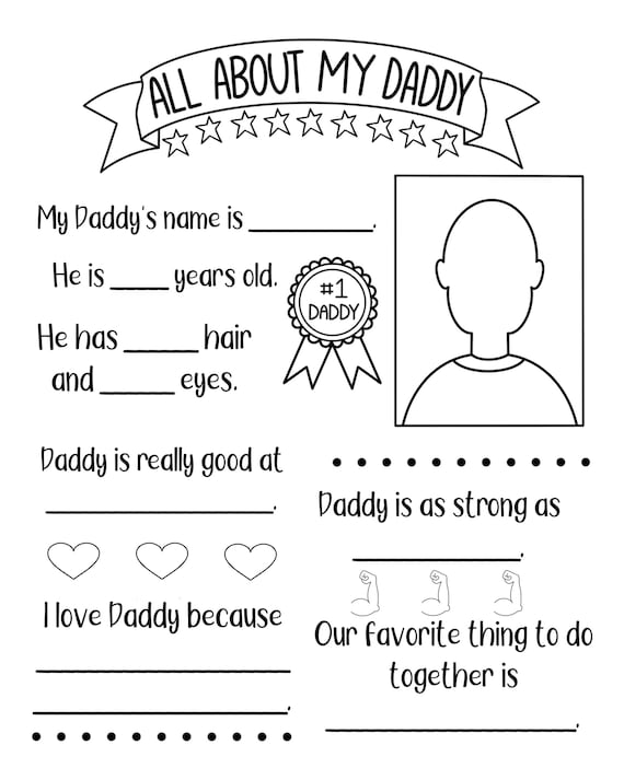All about daddy printable fathers day printable fathers day coloring sheet dad coloring page instant download digital download
