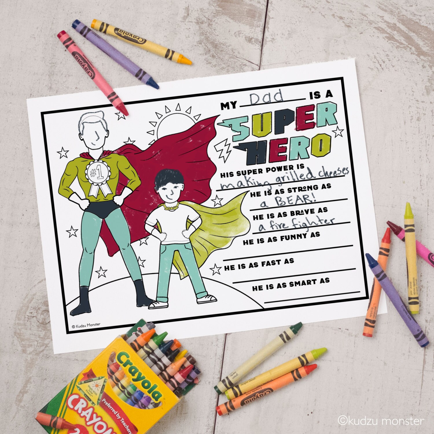 Instant download printable fathers day coloring activity sheet great for classroom activity can be used for step dad dad grandpa pops