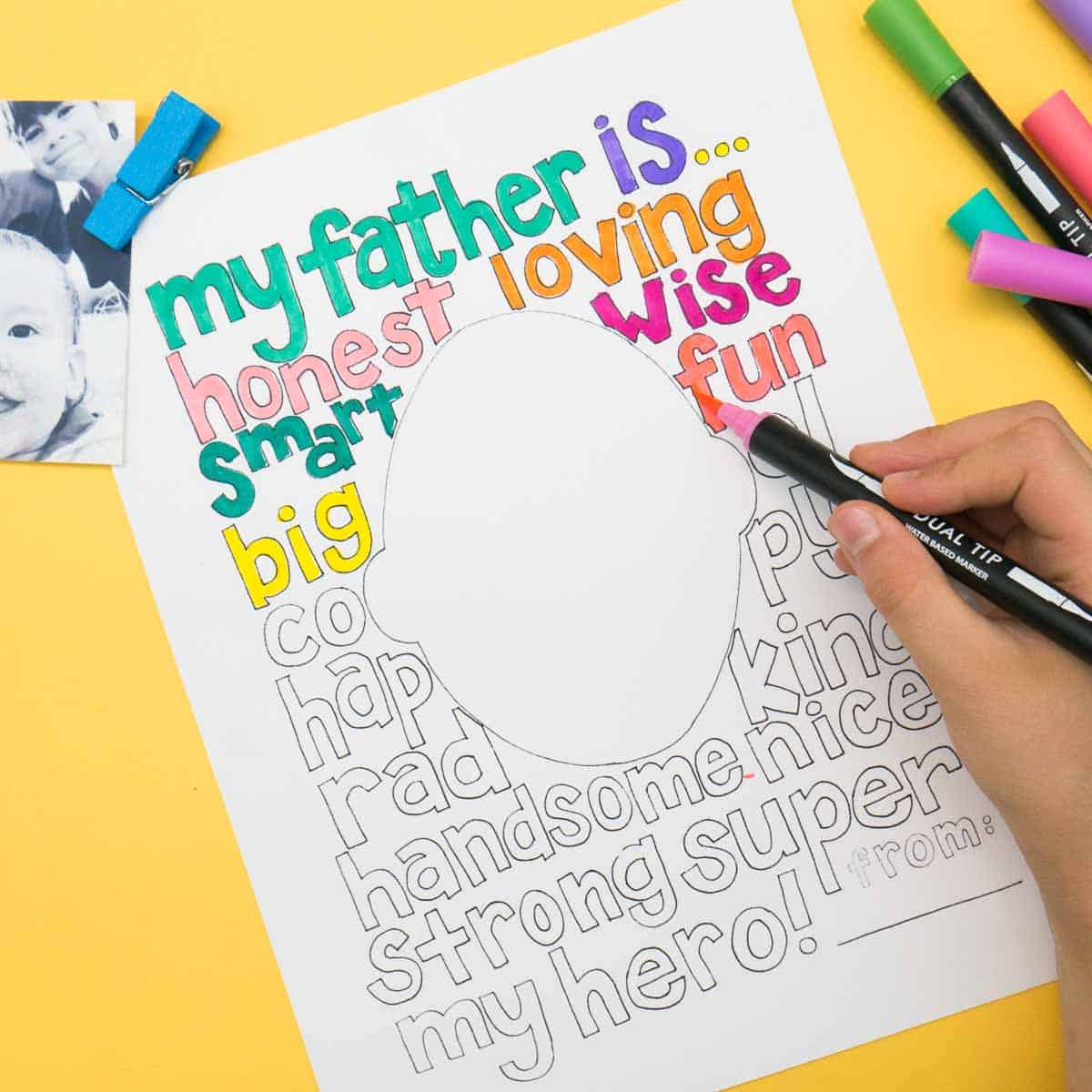 Free fathers day coloring page