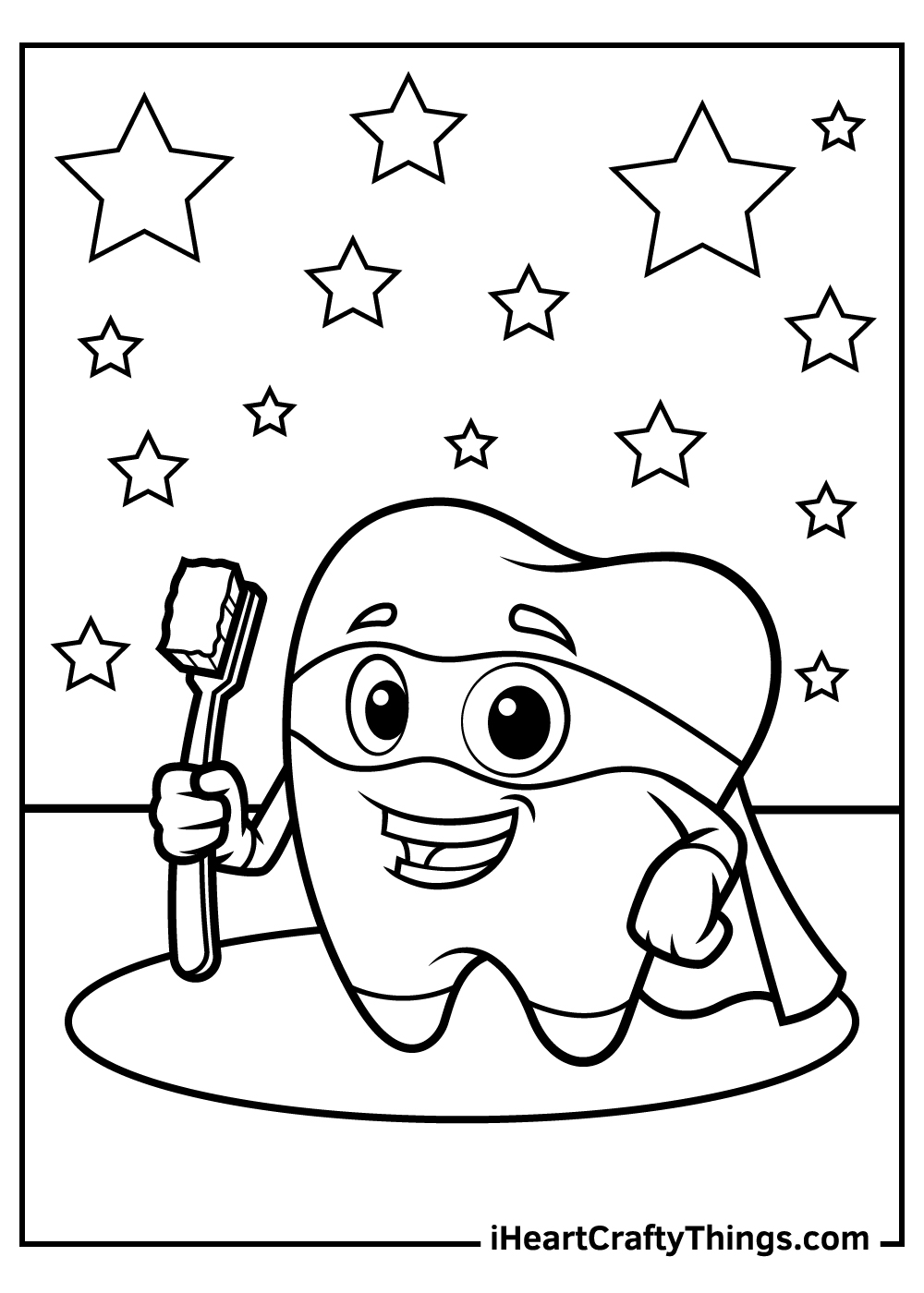 Tooth coloring pages free printables