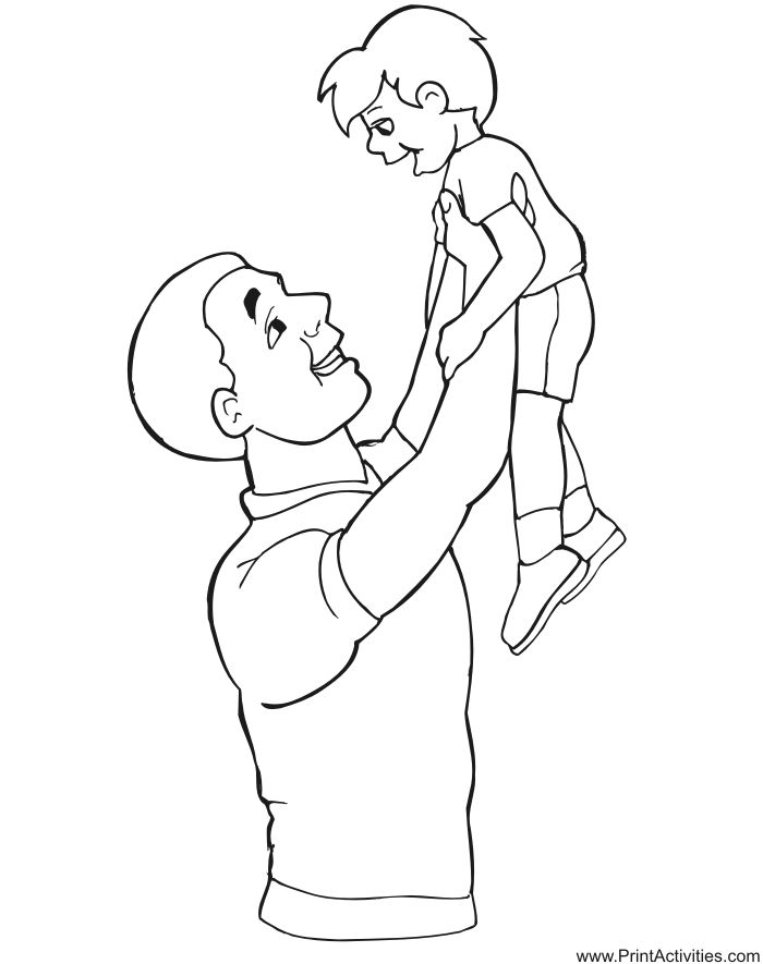 Fathers day coloring page dad lifting son fathers day coloring page father picture dad pictures