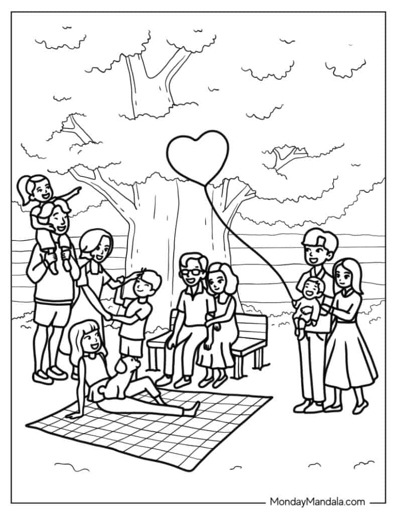 Family coloring pages free pdf printables